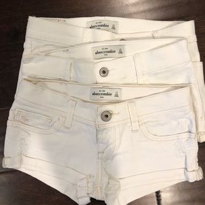 Abercrombie Kids white shorts (3 pairs)